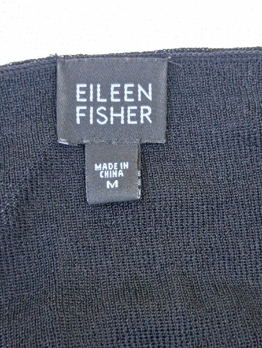 Eileen Fisher Black V-Neck Long Sleeve Lightweight Top - Picture 10 of 10